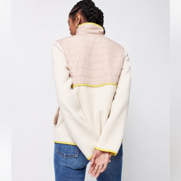 Faherty Large Cobble Hill Popover Fleece 1/4 Zip Cream - Picture 3 of 10